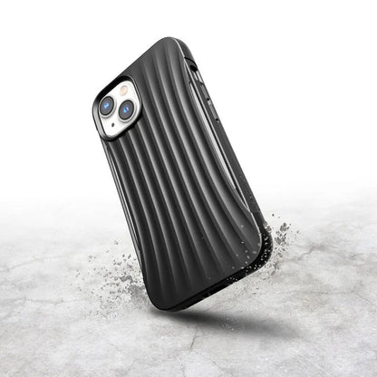 X-Doria Raptic Clutch – biologiškai skaidomas dėklas, skirtas „iPhone 14“ (atsparus kritimui iš 3 m) (juodas)
