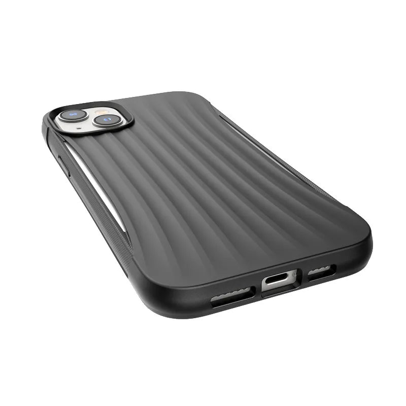 X-Doria Raptic Clutch – Biologiškai skaidomas dėklas, skirtas „iPhone 14 Plus“ (atsparus kritimui iki 3 m) (juodas)