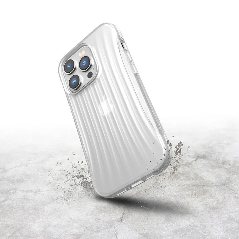 X-Doria Raptic Clutch – Biologiškai skaidomas dėklas, skirtas iPhone 14 Pro (atsparumas kritimui iš 3 m) (skaidrus)