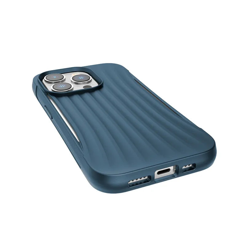 X-Doria Raptic Clutch – biologiškai skaidomas dėklas, skirtas „iPhone 14 Pro“ (patikrintas 3 m kritimas) (mėlynas)
