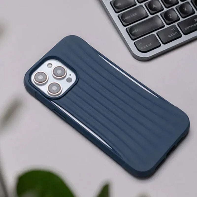 X-Doria Raptic Clutch – biologiškai skaidrus dėklas skirtas „iPhone 14 Pro Max“ (atsparus kritimui iš 3 m aukščio) (mėlynas)