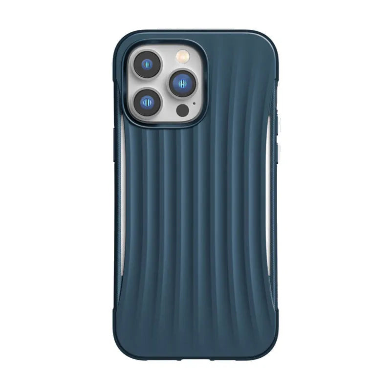 X-Doria Raptic Clutch – biologiškai skaidrus dėklas skirtas „iPhone 14 Pro Max“ (atsparus kritimui iš 3 m aukščio) (mėlynas)