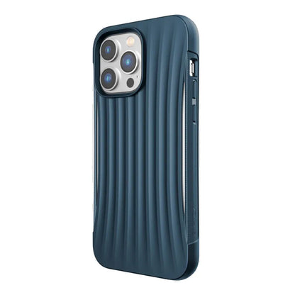 X-Doria Raptic Clutch – biologiškai skaidrus dėklas skirtas „iPhone 14 Pro Max“ (atsparus kritimui iš 3 m aukščio) (mėlynas)
