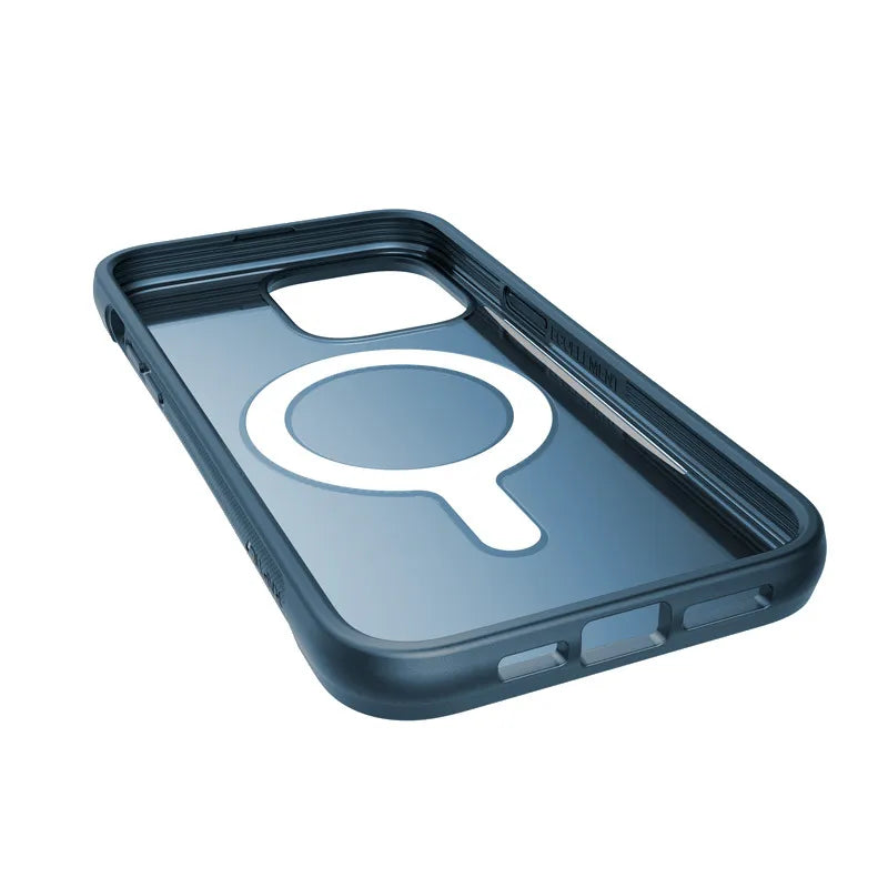 X-Doria Raptic Clutch MagSafe – biologiškai skaidomas dėklas iPhone 14 Pro Max (atsparumas kritimui iki 3 m) (Marine Blue)
