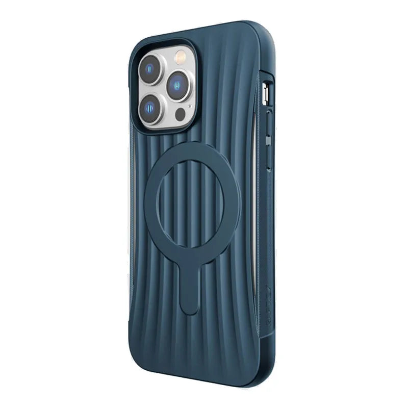 X-Doria Raptic Clutch MagSafe – biologiškai skaidomas dėklas iPhone 14 Pro Max (atsparumas kritimui iki 3 m) (Marine Blue)