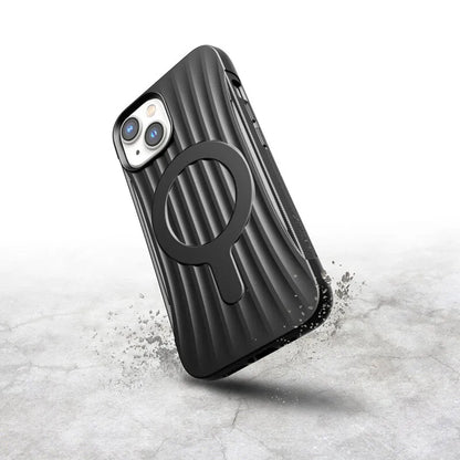 X-Doria Raptic Clutch MagSafe – biologiškai skaidomas dėklas, skirtas „iPhone 14“ (išbandyta iki 3 m aukščio kritimo) (juoda)