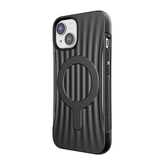 X-Doria Raptic Clutch MagSafe – biologiškai skaidomas dėklas, skirtas „iPhone 14“ (išbandyta iki 3 m aukščio kritimo) (juoda)