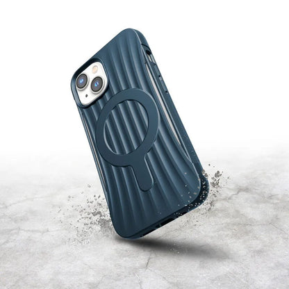 X-Doria Raptic Clutch MagSafe – Biologiškai skaidomas dėklas, skirtas iPhone 14 (išbandytas kritimas iš 3m) (Marine Blue)