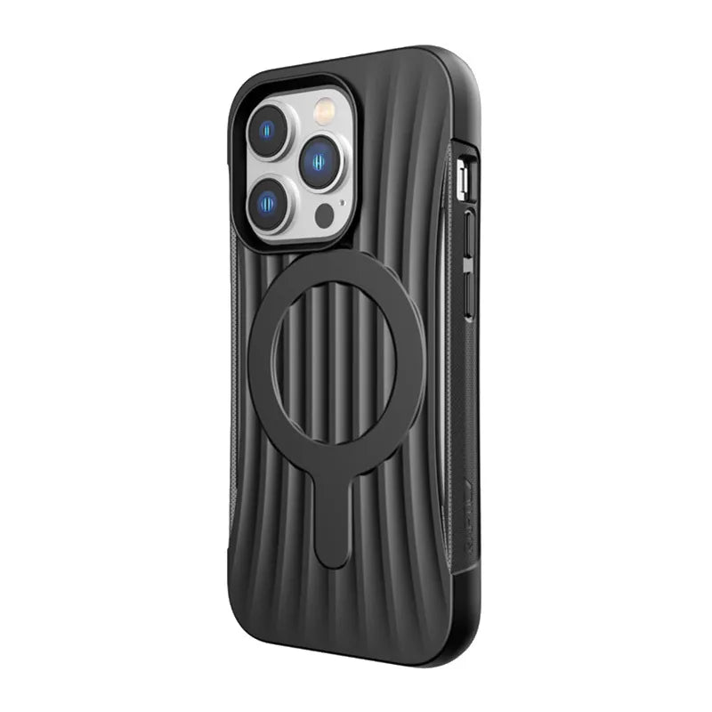 X-Doria Raptic Clutch MagSafe - Biologiškai skaidomas dėklas skirtas iPhone 14 Pro (Bandytas kritimas iš 3 m) (Juoda)