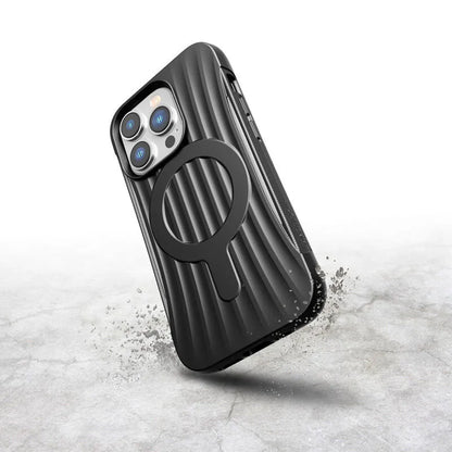 X-Doria Raptic Clutch MagSafe - Biologiškai skaidomas dėklas skirtas iPhone 14 Pro (Bandytas kritimas iš 3 m) (Juoda)