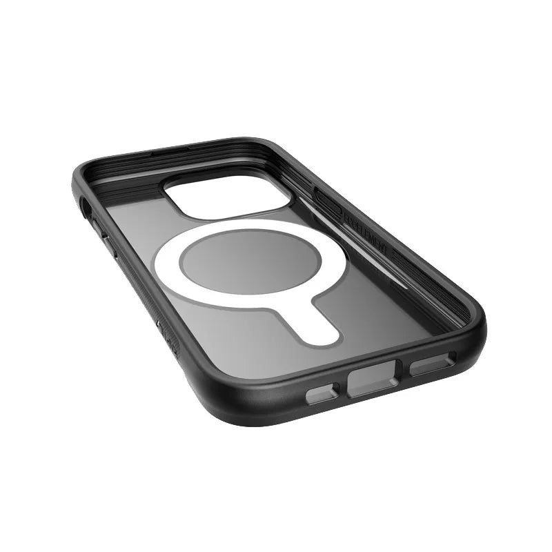 X-Doria Raptic Clutch MagSafe - Biologiškai skaidomas dėklas skirtas iPhone 14 Pro (Bandytas kritimas iš 3 m) (Juoda)