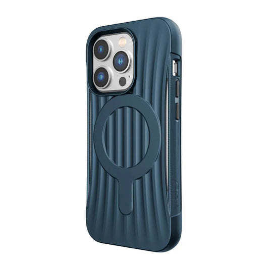 X-Doria Raptic Clutch MagSafe – biologiškai skaidrus dėklas, skirtas iPhone 14 Pro (išbandytas kritimas iš 3 m aukščio) (jūros mėlyna)