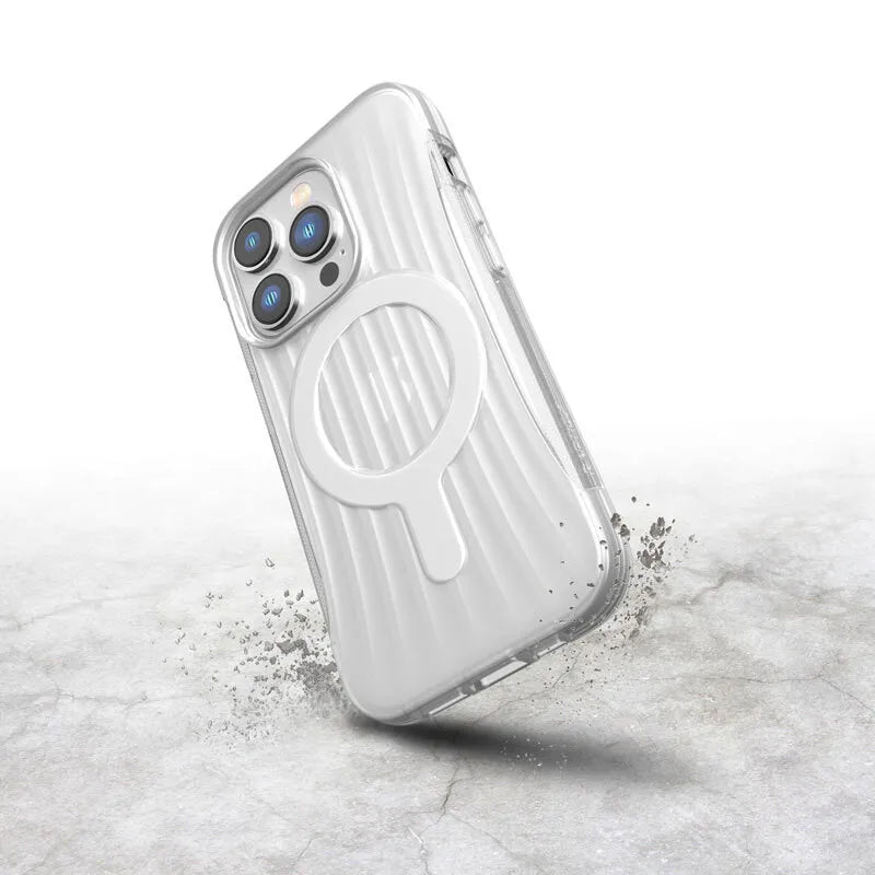 X-Doria Raptic Clutch MagSafe – biologiškai skaidrus dėklas, skirtas iPhone 14 Pro (išbandytas kritimas iš 3 m aukščio) (skaidrus)
