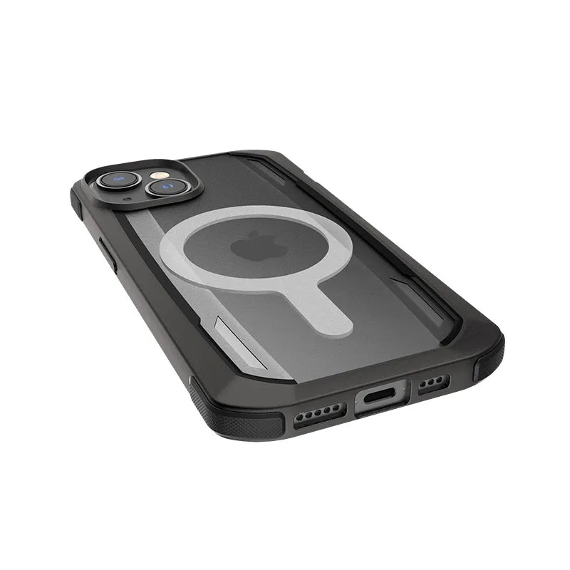 X-Doria Raptic Secure MagSafe – biologiškai skaidomas dėklas, skirtas „iPhone 14 Plus“ („Drop-Tested 4m“) (juodas)