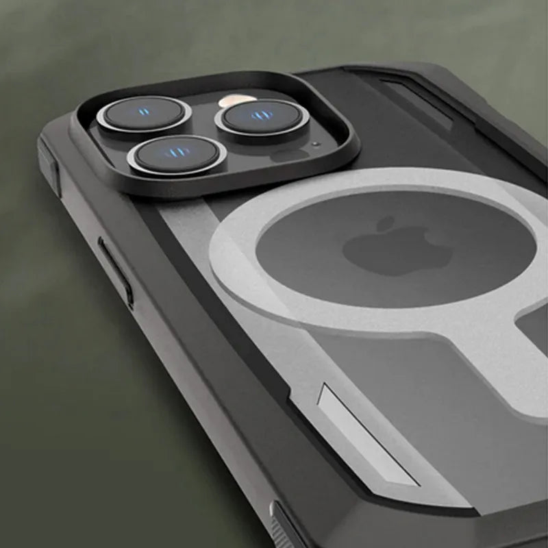 X-Doria Raptic Secure MagSafe – biologiškai skaidomas dėklas, skirtas „iPhone 14 Plus“ („Drop-Tested 4m“) (juodas)