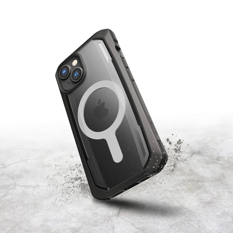 X-Doria Raptic Secure MagSafe – biologiškai skaidomas dėklas, skirtas „iPhone 14 Plus“ („Drop-Tested 4m“) (juodas)