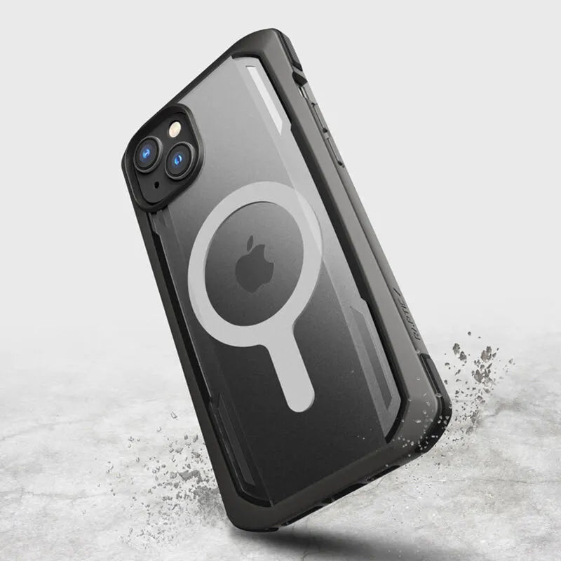 X-Doria Raptic Secure MagSafe – biologiškai skaidomas dėklas, skirtas „iPhone 14 Plus“ („Drop-Tested 4m“) (juodas)