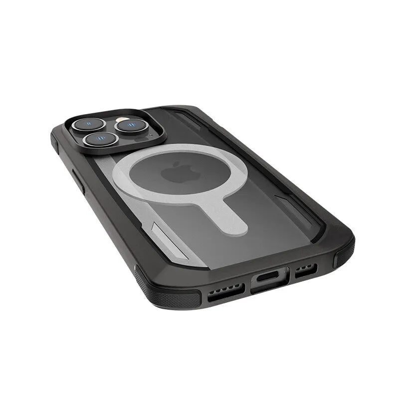 X-Doria Raptic Secure MagSafe – biologiškai skaidus dėklas, skirtas „iPhone 14 Pro Max“ (atsparus kritimui iš 4 m aukščio) (juoda spalva)