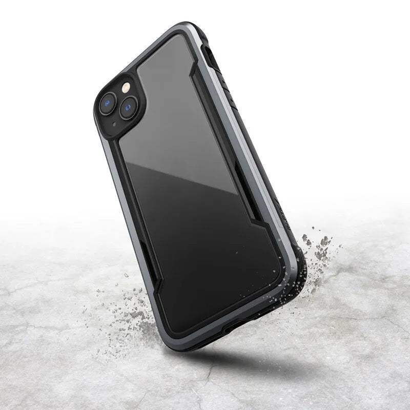X-Doria Raptic Shield – aliumininis dėklas, skirtas iPhone 14 Plus (išbandytas numetus iš 3 m aukščio) (juodas)