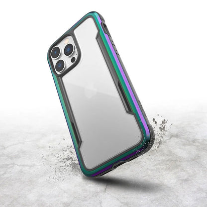 X-Doria Raptic Shield - Aliuminio dėklas iPhone 14 Pro Max (atsparus kritimui iš 3m) (Vaivorykštinis)