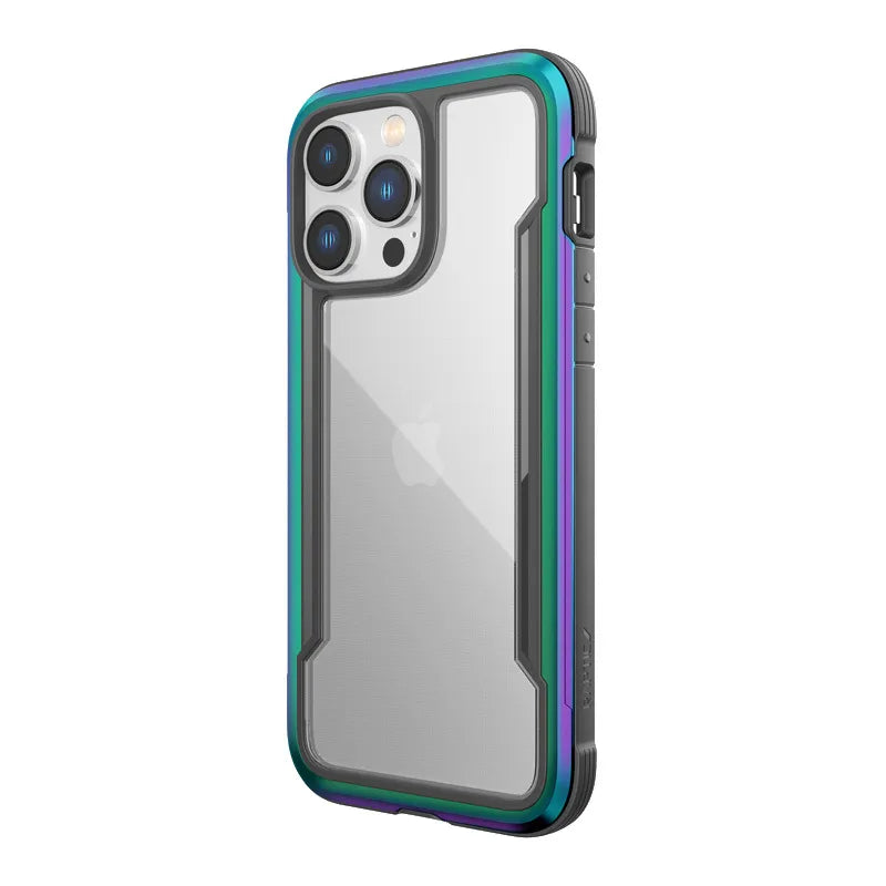 X-Doria Raptic Shield - Aliuminio dėklas iPhone 14 Pro Max (atsparus kritimui iš 3m) (Vaivorykštinis)