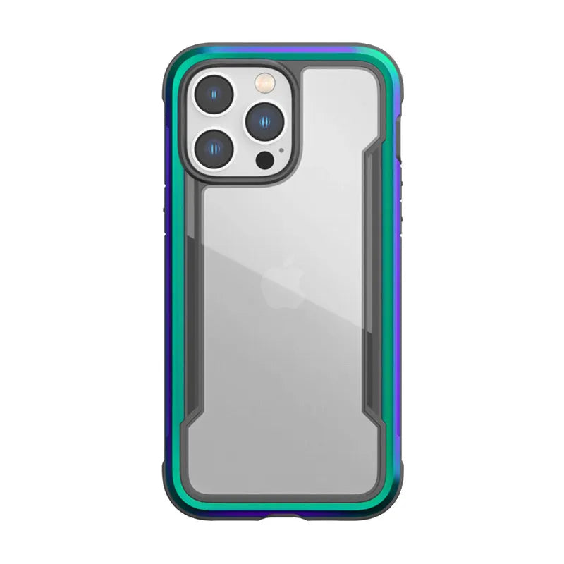 X-Doria Raptic Shield - Aliuminio dėklas iPhone 14 Pro Max (atsparus kritimui iš 3m) (Vaivorykštinis)