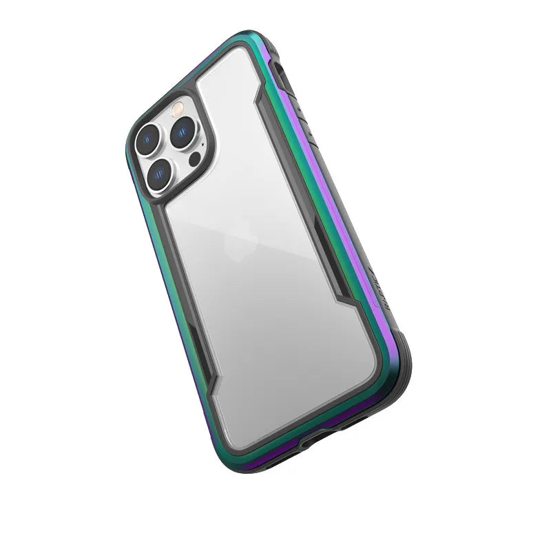 X-Doria Raptic Shield - Aliuminio dėklas iPhone 14 Pro Max (atsparus kritimui iš 3m) (Vaivorykštinis)
