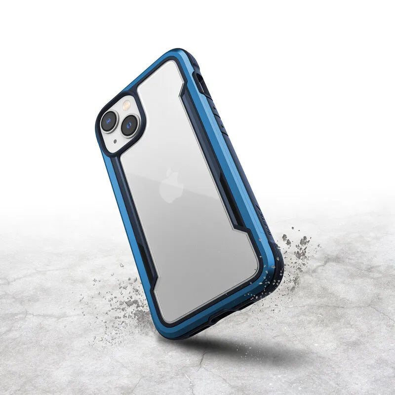 X-Doria Raptic Shield – Aliuminio dėklas, skirtas iPhone 14 (atlaiko kritimą iš 3 m aukščio) (jūros mėlyna)