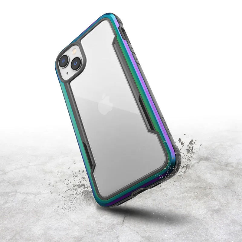 X-Doria Raptic Shield - Aliuminio dėklas, skirtas iPhone 14 Plus (atsparus kritimui iki 3m) (perlamutrinis)