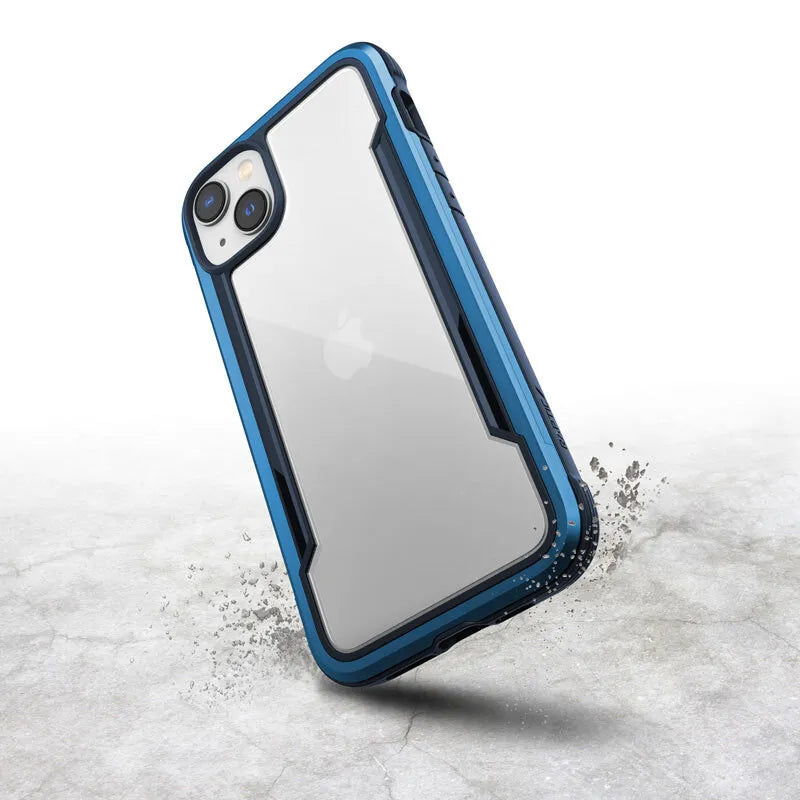 X-Doria Raptic Shield - Aliuminio dėklas skirtas iPhone 14 Plus (Atsparus kritimui iš 3 m) (Jūrų mėlyna)
