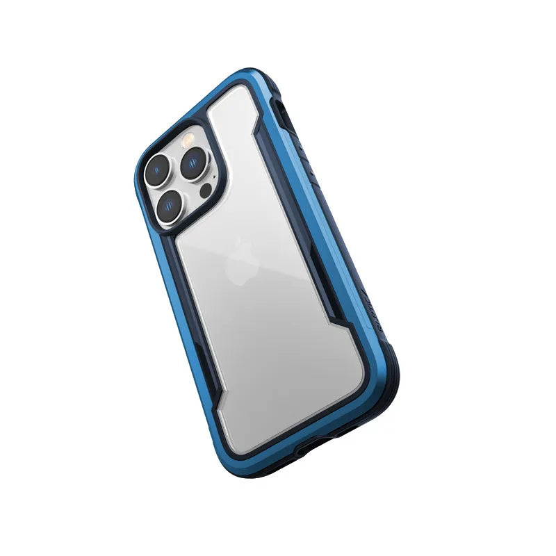 X-Doria Raptic Shield – aliuminio dėklas skirtas iPhone 14 Pro (atsparumas kritimui 3 m) (Marine Blue)