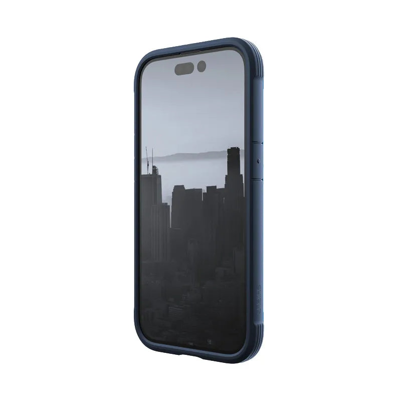 X-Doria Raptic Shield – aliuminio dėklas skirtas iPhone 14 Pro (atsparumas kritimui 3 m) (Marine Blue)