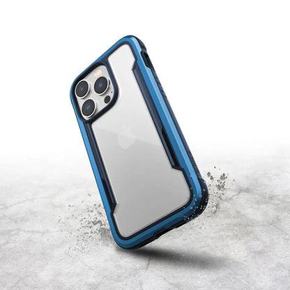 X-Doria Raptic Shield – aliuminio dėklas skirtas iPhone 14 Pro (atsparumas kritimui 3 m) (Marine Blue)