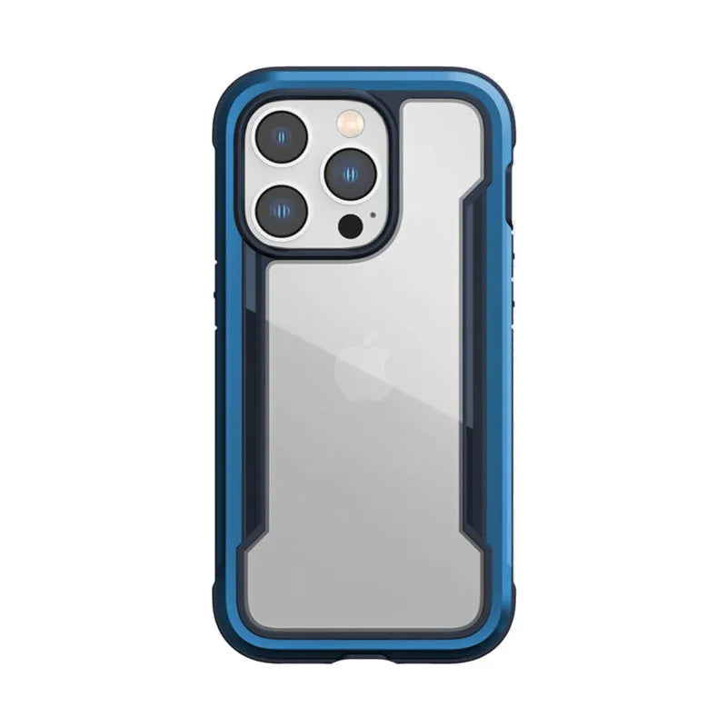 X-Doria Raptic Shield – aliuminio dėklas skirtas iPhone 14 Pro (atsparumas kritimui 3 m) (Marine Blue)