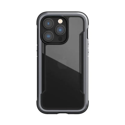 X-Doria Raptic Shield – aliuminio dėklas, skirtas „iPhone 14 Pro“ (atsparus smūgiams iki 3 m) (juodas)