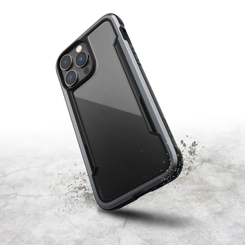 X-Doria Raptic Shield – aliuminio dėklas skirtas iPhone 14 Pro Max (atsparus kritimui iki 3 m) (juoda)