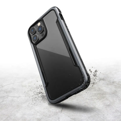 X-Doria Raptic Shield – aliuminio dėklas skirtas iPhone 14 Pro Max (atsparus kritimui iki 3 m) (juoda)