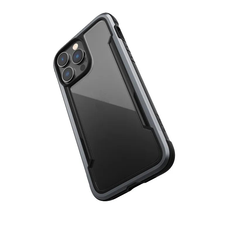 X-Doria Raptic Shield – aliuminio dėklas skirtas iPhone 14 Pro Max (atsparus kritimui iki 3 m) (juoda)