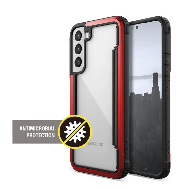 X-Doria Raptic Shield Pro – dėklas, skirtas „Samsung Galaxy S22+ 5G“ (su antimikrobine apsauga) (raudonas)
