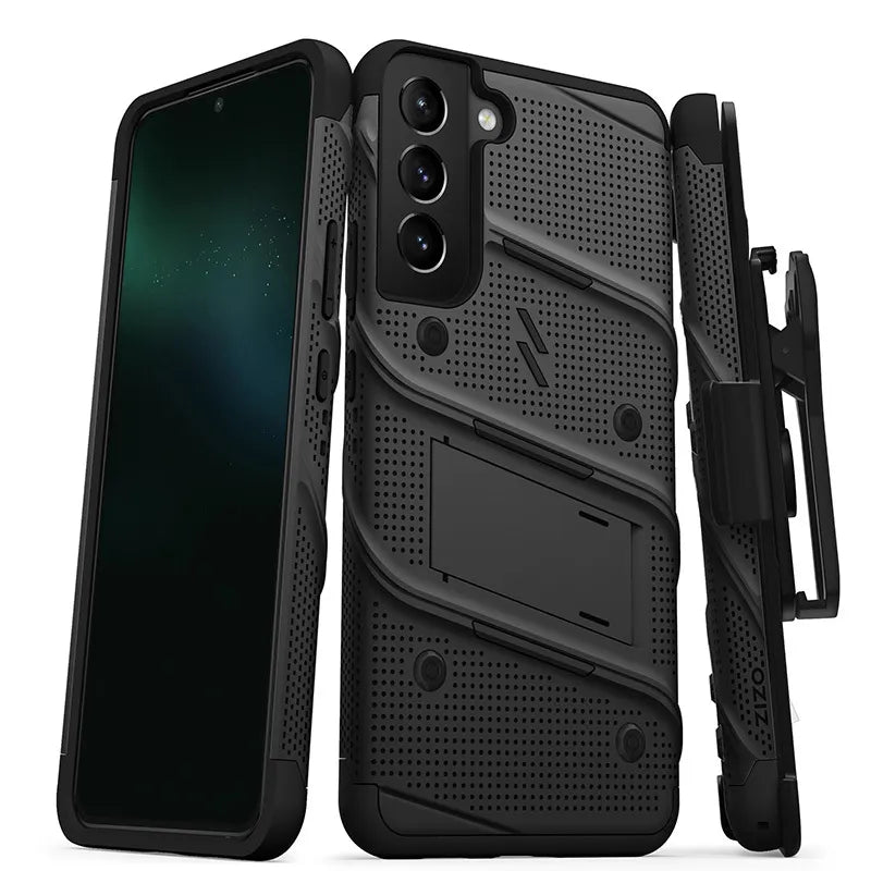 ZIZO BOLT paketas Samsung Galaxy S22+ dėklas – juodas ir juodas