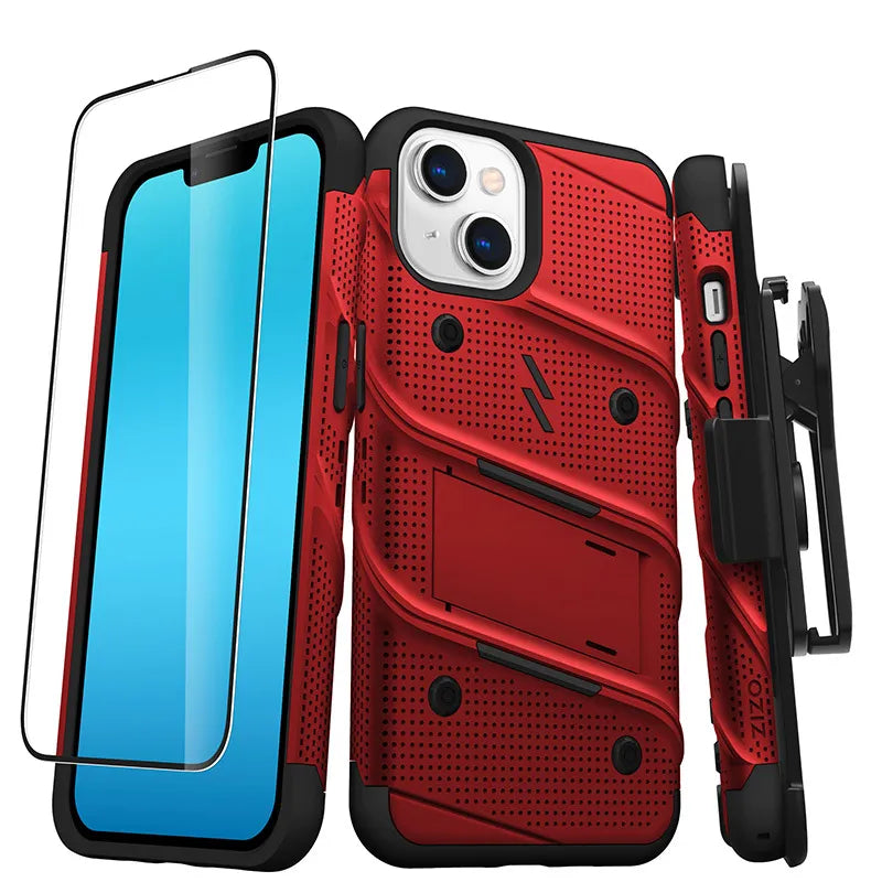 ZIZO BOLT serija - dėklas, skirtas „iPhone 14“ (raudona)