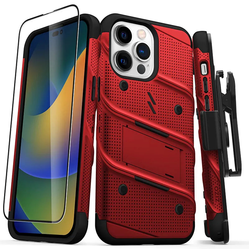 ZIZO BOLT serijos dėklas "iPhone 14 Pro Max" (raudonas)