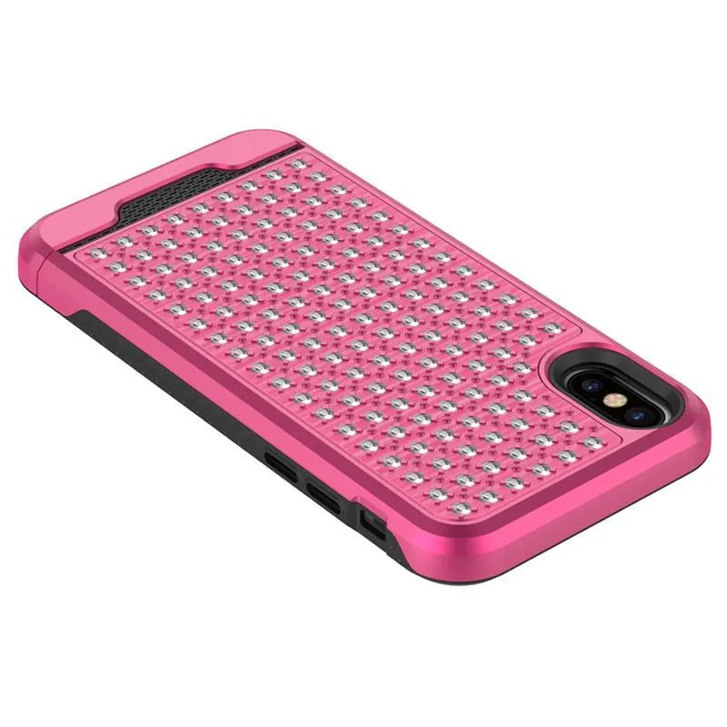 Zizo Star Diamond Hibridinis dėklas skirtas iPhone X (rožinė/juoda)