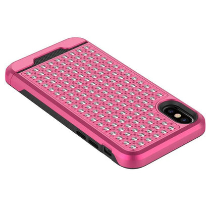 Zizo Star Diamond Hibridinis dėklas skirtas iPhone X (rožinė/juoda)