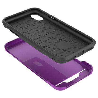 Zizo Star Diamond Hybrid dėklas, skirtas „iPhone X“ (violetinė / juoda)