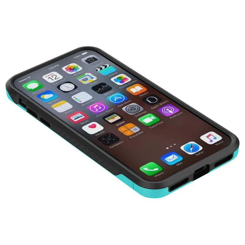 Zizo Star Diamond Hybridinis dėklas, skirtas iPhone X (žalsvai melsva/juoda)